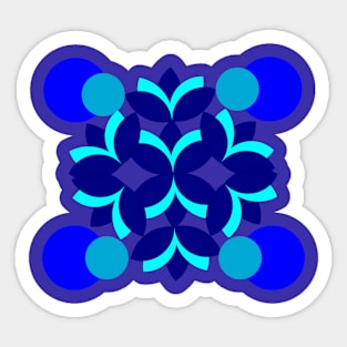 Minimalist geometric blue flower Sticker